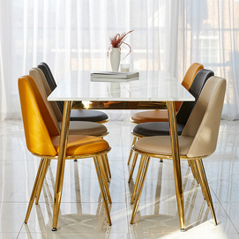 RIS Dining TableA + Gold Chair