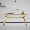 RIS Dining TableC + Gold Chair