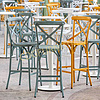 Wholesale Restaurant High Back Tall Stool Antique Bar Furniture French Bistro Chairs Metal Acrylic Bar Stool 657-H75-ALU
