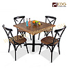 Latest Design Metal Steel Frame Not Pu Wooden Seat Dinning Chair Stackable Classic Bistro Solid Wood Seat Dinner Chair 657-H45-STW