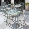 Customized Rental Aluminum Wedding Chairs Events Wedding Banquet Popular Used Dinning Chairs And Tables For Sale Stackable Chair 657BS-H45-ALU