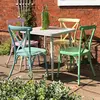 Big Size Stackable Metal Outdoor Garden Patio Chairs Coffee Shop Restaurant Bistro Chairs With Cross Back 657BS-H45-ALU