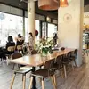 Dining Room Chairs Stacking Metal Industrial Loft Furniture Amazing Modern Design Restaurant Metal Frame Chair With Wood Seat  658A-H45-STW
