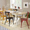 Home Cafe Aluminium Stacking Cross Back Vintage Industrial Other Metal Indoor Use Resturant Furniture Chair