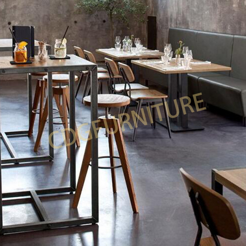 Good Quality Steel Frame Plywood Seat Restaurant Chair Wholesale Factory Price New Design Cafe Crank Industrial Restaurant Chair 658B-H45-STW