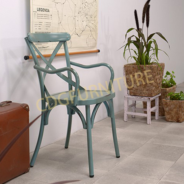 Alu Chair Metal Banquet Beach Design Simple Comfortable Arm Chair Commercial Metal Furniture Suitable Use Indoor And Outdoor 657M-H45-ALU