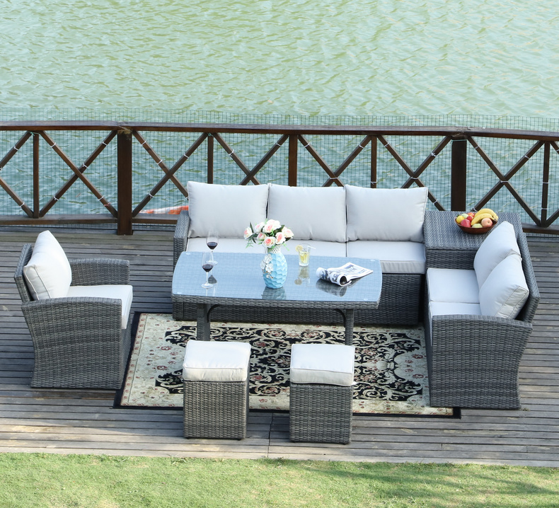 Fancy design all weather outdoor backyard wicker furniture sofa   PAS-1403B