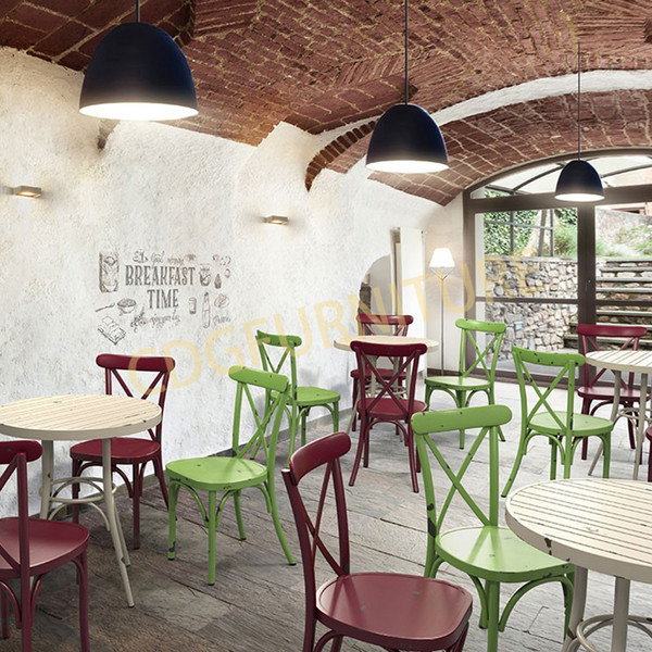 Guangzhou Antique Cafe Restaurant Aluminum Furniture Chairs Retro Italian Reproduction Usa Customized Metal Bistro Chairs 657S-H45-ALU