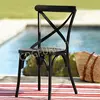 CDG Antique Vintage French Armchair Cafeteria Chair Garden Lounge Patio Outdoor Not Pp Plastic Not Rattan Wicker Chair 657-H45-ALU