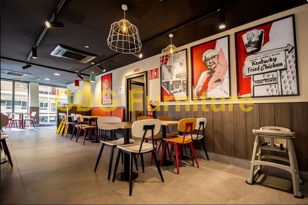 KFC Mcdonald'S Subway Starbucks Wendy'S Burger King Taco Bell Pizza Hut Dominos Pizza Panda Express Restaurant Furniture Chair 658C-H45-STW