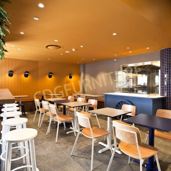 Wholesale Factory Directly Modern Design Luxury Restaurant Wooden Seat Metal Frame Chair Commercial Coffee Shop Nordic Style Chair 705-H45-STW