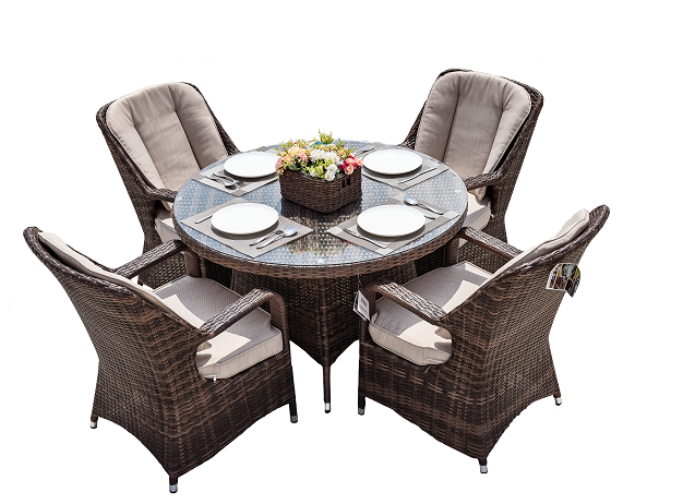 Durable Yard Rattan Dining Table With Chairs   PAD-1711