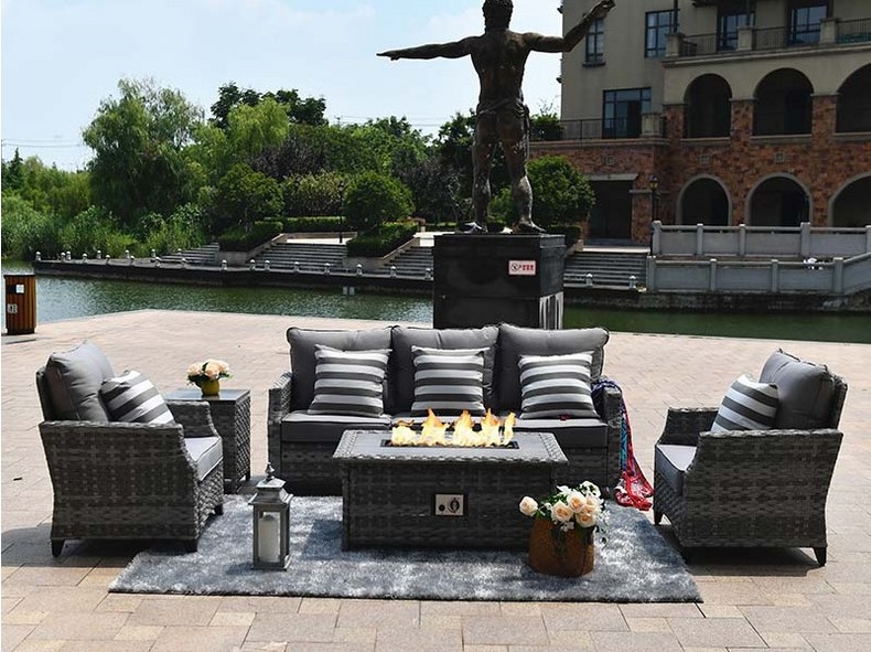New Arrival Outdoor Patio Rattan Fire Pit Sofa Sets Furniture   PAF-1801