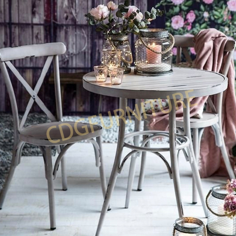 Vintage Metal Table For Cafe And Restaurant Wedding Banquet Party Lounge Set Outdoor Patio Furniture Table 680DT-ALU-RO80