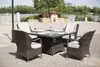 5 Pieces Hot Sells Patio Furniture Rattan Gas Fire Pit Dining Set   PAG-1104
