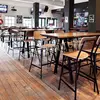 New Modern Metal Bar Stool Chair Wholesale Industrial Design Wooden Bar Stool For Bistro Cafe Shop Concept  705-H75-STWPU