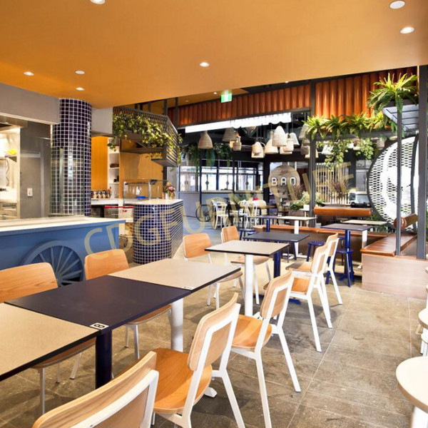 Wholesale Factory Directly Modern Design Luxury Restaurant Wooden Seat Metal Frame Chair Commercial Coffee Shop Nordic Style Chair 705-H45-STW