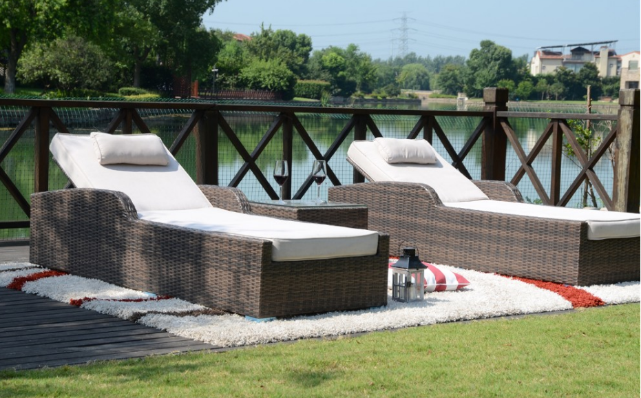 Elegant Fancy Outdoor Wicker Lounge Bed For Garden Patio PAL