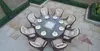 Popular Outdoor Furniture Rattan Gas Fire Pit Dining Set  PAG-1108