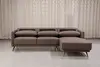 Brown Fabric L-shaped Sofa