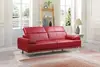 New Red Leather Two-seater Sofa