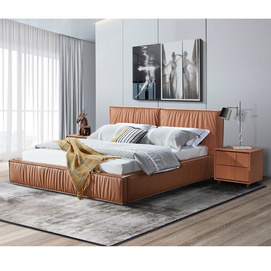 Italian design lether king bed  #G196