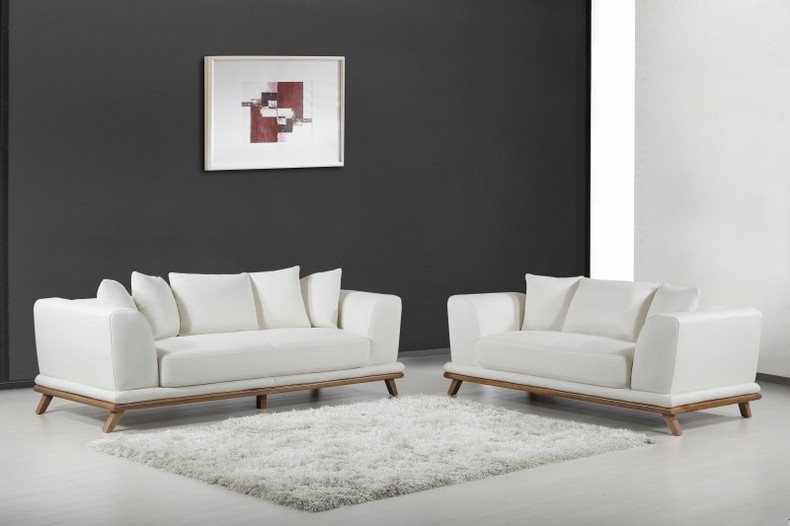 White Minimalist Air leather Couch