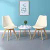 Classical Colorful Wooden Leg Dining Chair Leather Seat Plastic Chair