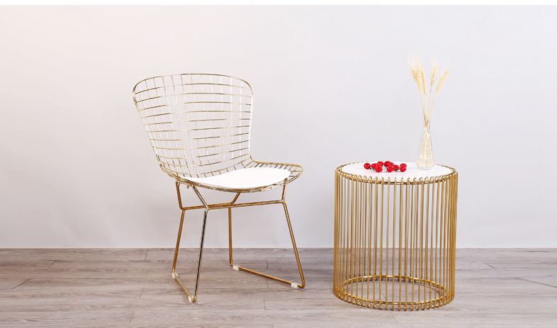 Golden modern luxury style metal chairs for dining room and out door use furniture