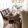3186 Modern dining room furniture linen fabric button back dining chairs