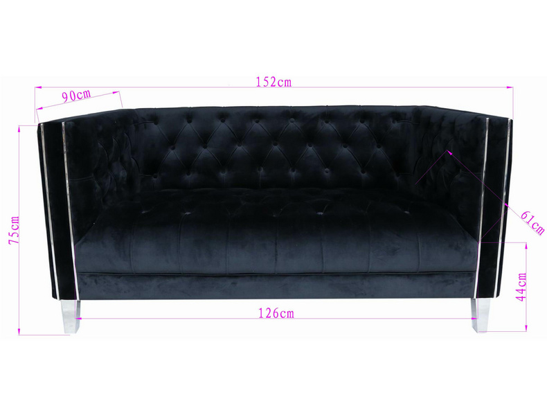 1216 Customized New Design Stainless Leg Tufted Velvet Living Room Chesterfield Classic Fabric Sofas