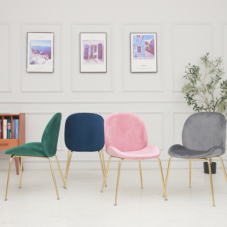 Shell shape dining chair velvet chair