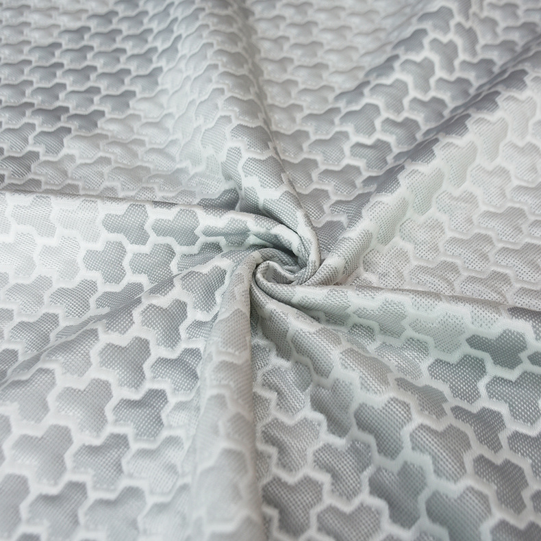 Comfort New Design Breathable  100% Polyester Knit Fabric Jacquard Mattress Cooling Fabric