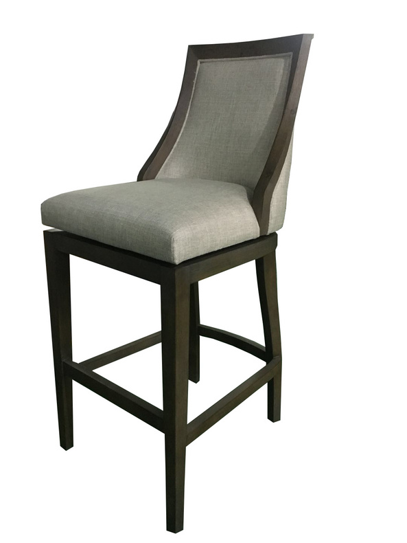 No.95 Wooden Bar chair with linen Back for Kitchen and Club