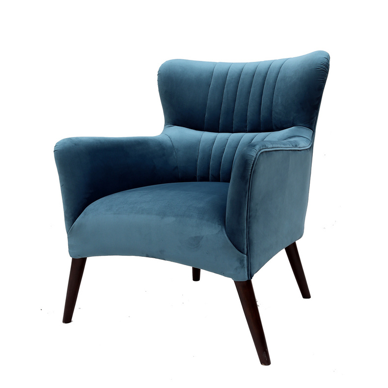 2269-2-L Settee Living Room Lounge Upholstered Solid Wood Blue Velvet Fabric Loveseat Sofa NY