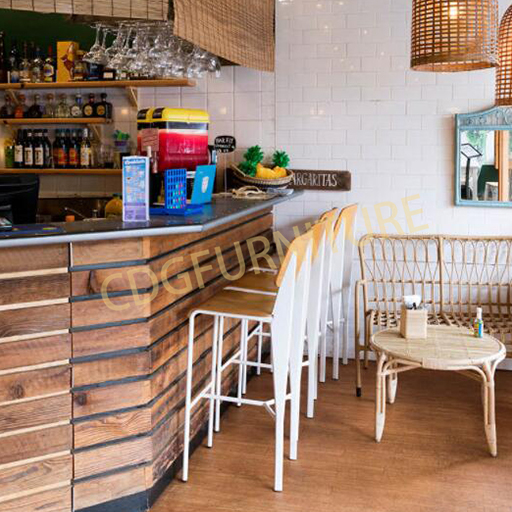 Wholesale Antique Industrial Wooden Seat Iron Frame Tall Bar Chair Fashionable Style Wood Seat Metal High Bar Stool Chair 711-H65-STW