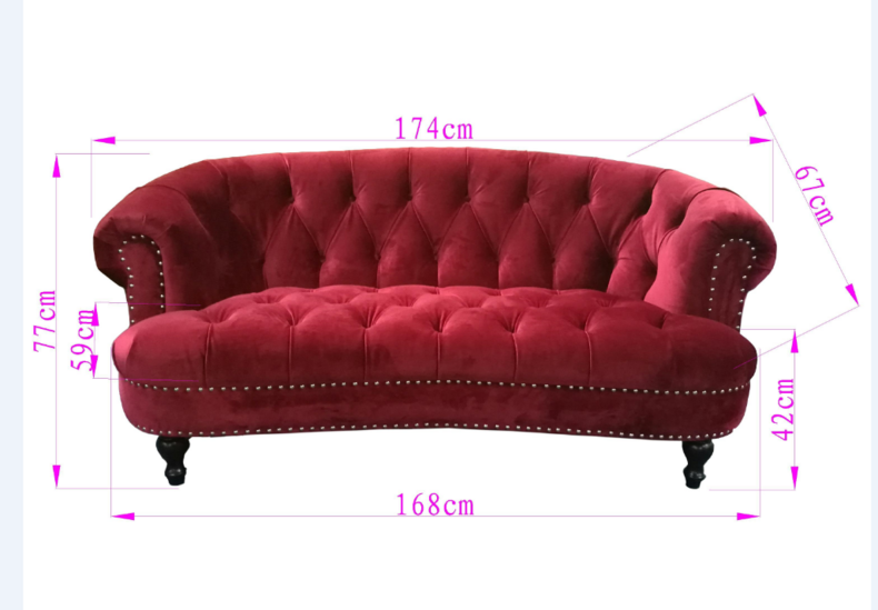 1139-L,S home furniture fabric sofa/living room furniture chesterfield velvet sofa set Living Room Furniture Velvet Sofa