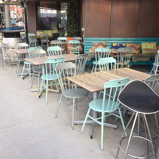 Hotel contract Furniture aluminium Stackable Dining Bar Club Pub Hub Chairs 722-H45-ALU