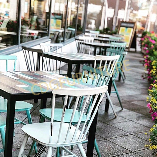 Stackable Colorful Antique Restaurant Outdoor Chairs Stacking Color Aluminium Retro Metal Restaurant Cafe Windsor Chairs  737S-H45-ALU