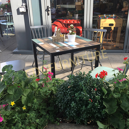 Stackable Colorful Antique Restaurant Outdoor Chairs Stacking Color Aluminium Retro Metal Restaurant Cafe Windsor Chairs 737S-H45-ALU