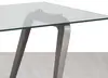 Light luxury glass dining table model room restaurant  modern dining table
