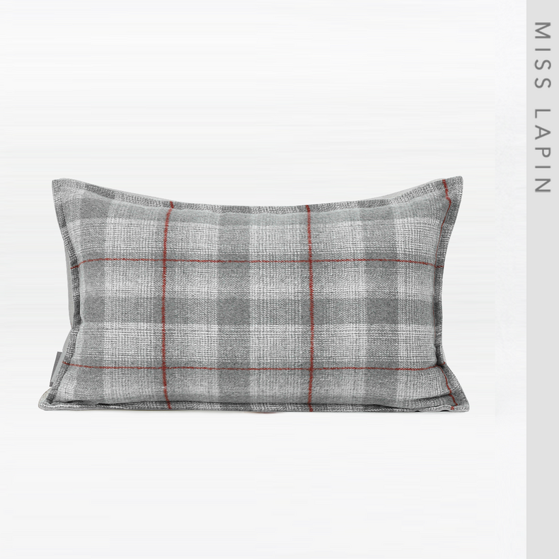 ML200062 Tartan Check Plush Velvet Pillow/Cushion Cover