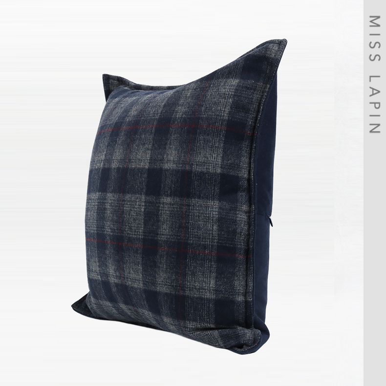 ML200062 Tartan Check Plush Velvet Pillow/Cushion Cover