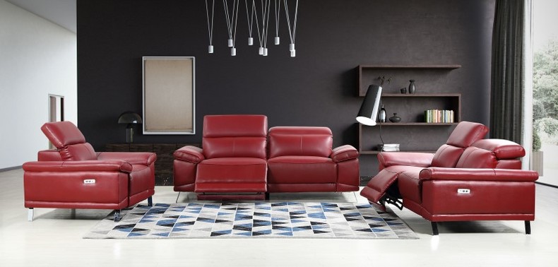 Modern Red Stylish Electric Leather Functional Sofa
