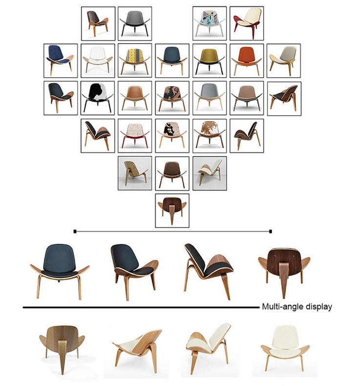 Hans Wegner Classic Design Three-Legged Shell Chair Leather Danish furniture
