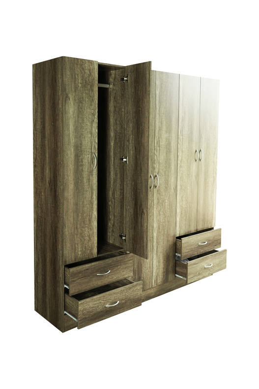 Wardrobe with six doors