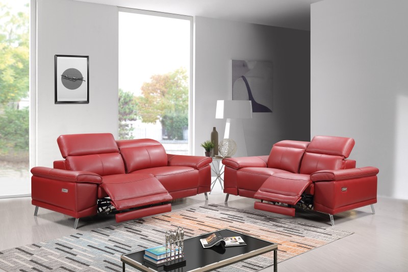 Modern Red Stylish Electric Leather Functional Sofa