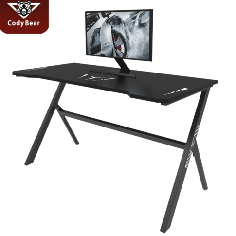 Glass top with led lights cool gaming desk