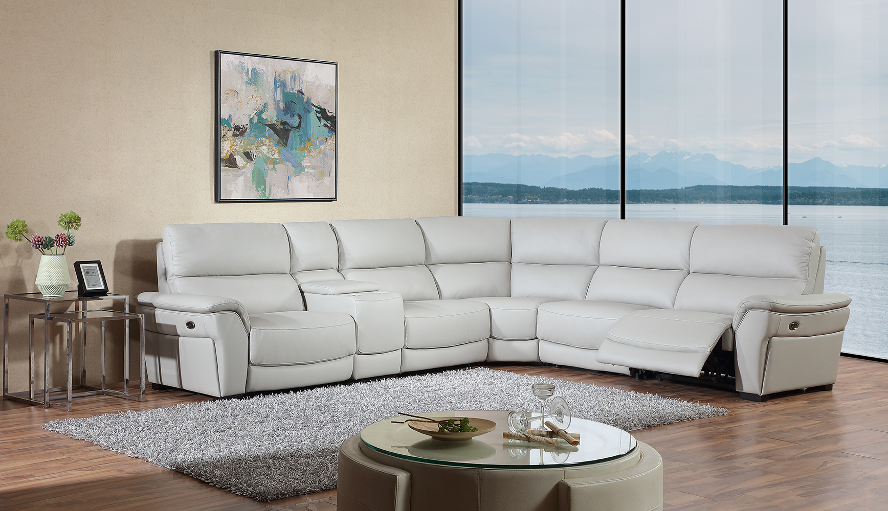 Electric recliner corner sofa 3673