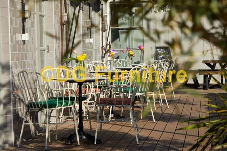 Wholesale Price Industrial Vintage Finish Cafe Restaurant Dining Metal Chairs Aluminium Outdoor Garden Furniture 749MS-H45-ALU